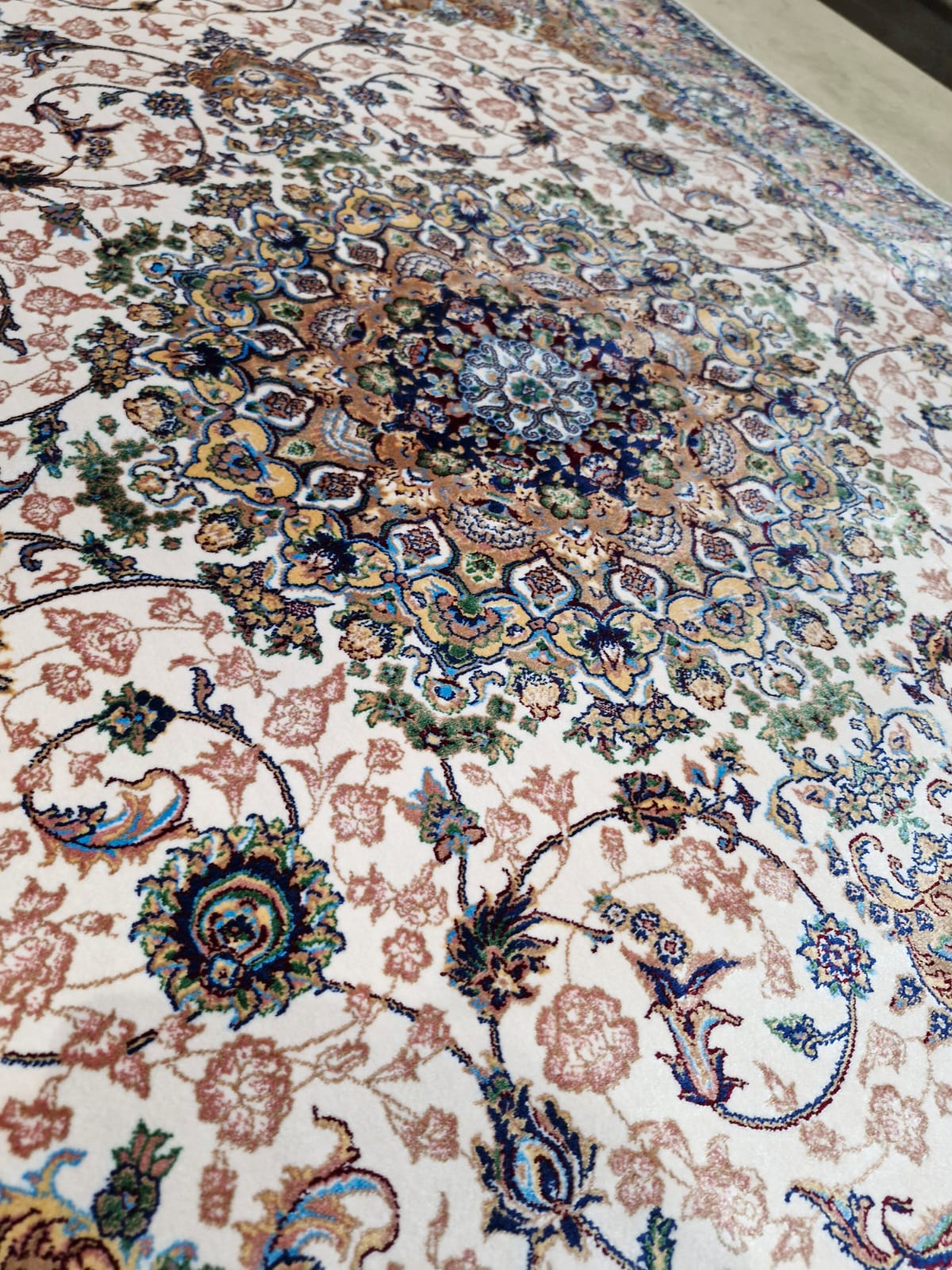 Herbaceous Cream Medallion Modal Silk
