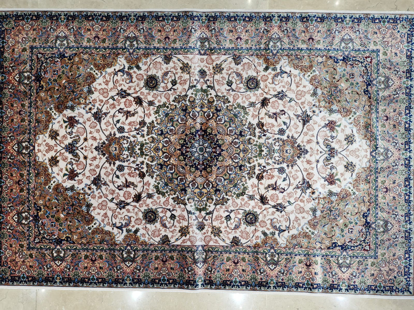 Herbaceous Cream Medallion Modal Silk