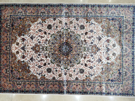 Herbaceous Cream Medallion Modal Silk