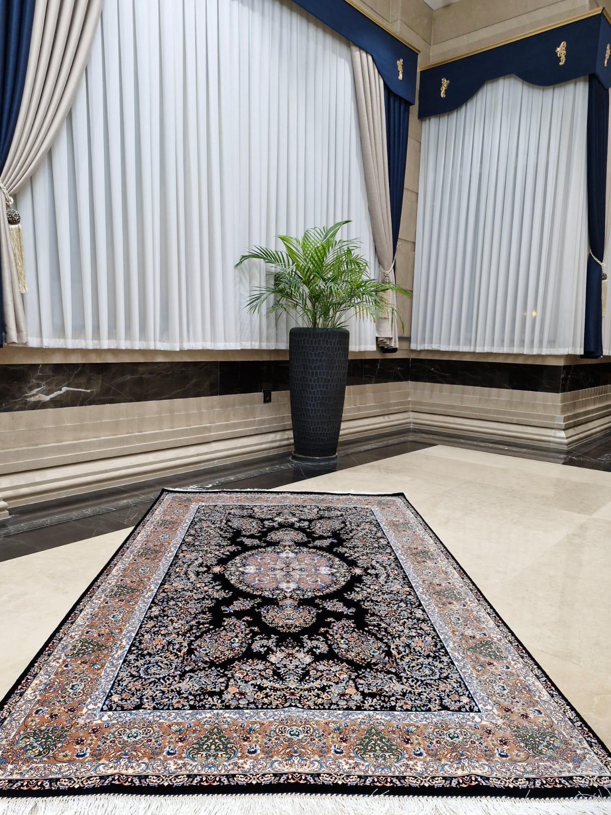 Midnight Elegance Medallion Modal Silk